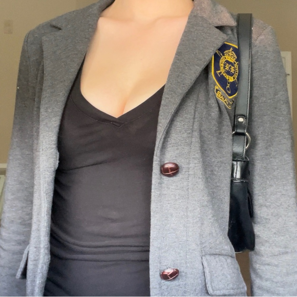 Ralph Lauren stretch crested blazer